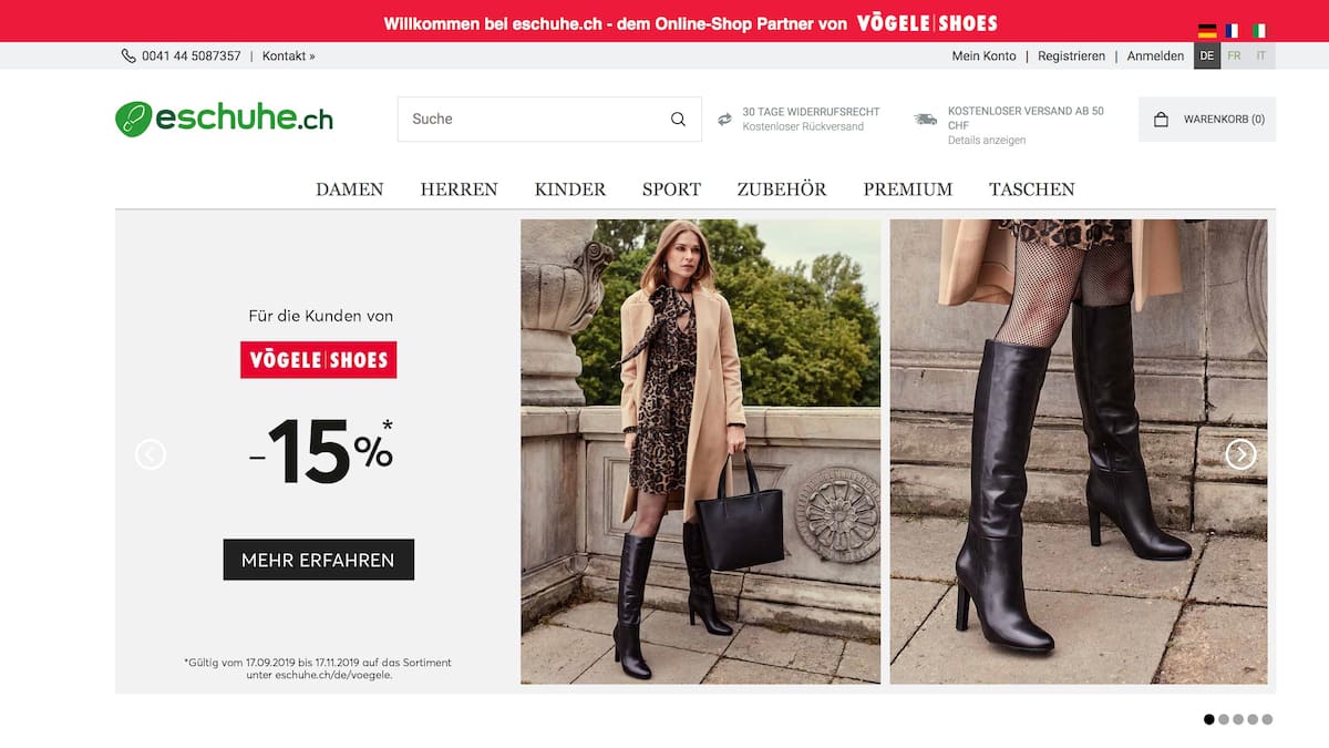 Vögele Shoes neu mit ESchuhe im Netz | Handelszeitung