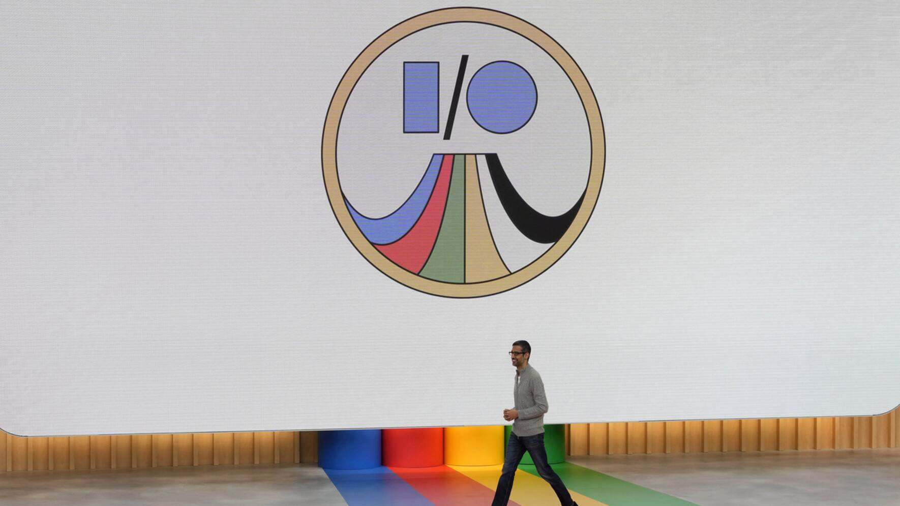 Alphabet CEO Sundar Pichai speaks at a Google I/O event in Mountain View, Calif., Wednesday, May 10, 2023. (AP Photo/Jeff Chiu).Sundar Pichai