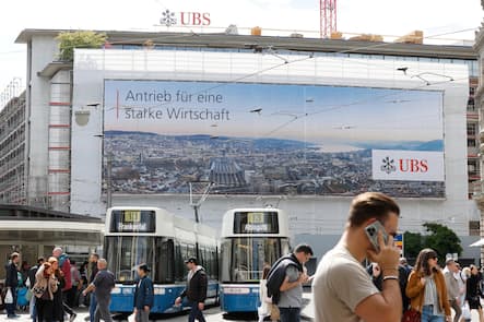 Umbau der UBS Filiale Paradeplatz Zuerich, aufgenommen am 04. Mai 2024 in Zuerich. (Keystone/Manuel Geisser)