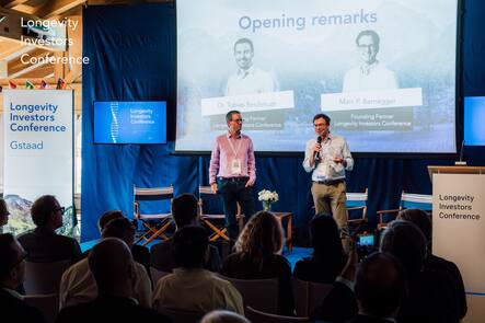 Tobias Reichmuth und Marc Bernegger an der Longevity Investors Conference 2023