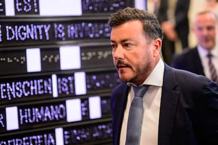 VIENNA, AUSTRIA - MAY 22: Austrian businessman Rene Benko, founder of now bankrupt Signa Holding, arrives to appear before a parliamentary commission on May 22, 2024 in Vienna, Austria. The commission is investigating whether Benko and other wealthy Austrians received favourable treatment by the OeVP Austrian People's Party. Benko owes creditors billions of Euros following the bankruptcy of his real estate and properties empire. (Photo by Christian Bruna/Getty Images)