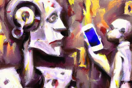 Eine Illustration erstellt mit Dall-E und künstlicher Intelligenz, die einen Roboter zeigt, der Jobs von Menschen übernimmt.