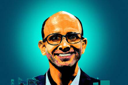 Porträt von Microsoft-CEO Satya Nadella, erstellt von der KI-Anwendung Dall-E.