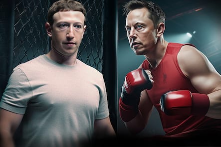 MUSK ZUCKERBERG KI ILLUSTRATION MIDJOURNEY