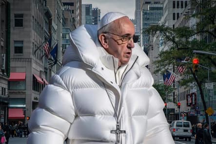 Dieses Bild ist nicht echt, obwohl es danach aussieht: Der Balenciaga-Papst wurde von einer künstlichen Intelligenz geschaffen