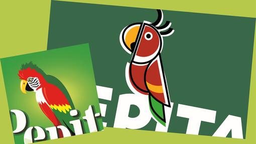 Der Pepita-Papagei erhält ein neues Kleid Baselbieter Vögel: Papageien aus dem Logo von Pepita