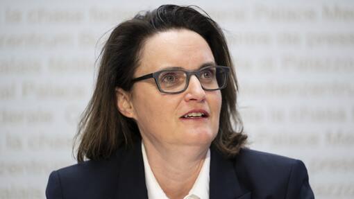 Bankpersonalverband fordert Rücktritt von Finma-Präsidentin Marlene Amstad, Praesidentin des Verwaltungsrats FINMA, spricht bei der Jahresmedienkonferenz der FINMA, am Mittwoch, 20. Maerz 2024, im Medienzentrum Bundeshaus in Bern. (KEYSTONE/Anthony Anex)