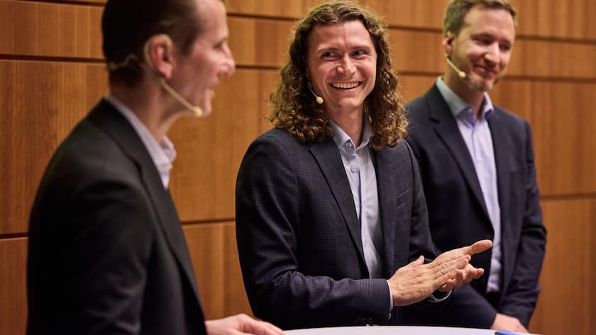 Hatten sichtlich Freude an der Diskussion: Alexander Lacher (KPMG), Fabian Mächler (grape) und Jürg Portmann (Co-Leiter Institut für Risk & Insurance, v.l.n.r.)).