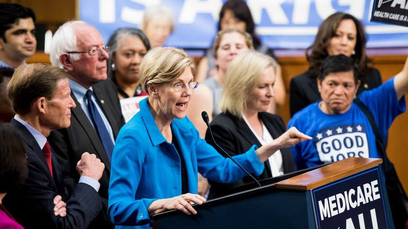 Elizabeth Warren Bernie Sanders Medicare for all
