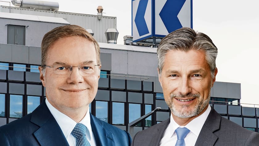 Jürg Bühlmann, Leiter Firmenkunden der ZKB (links) und sein CEO Urs Baumann
