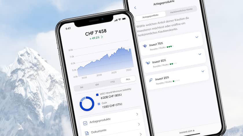 Die Mietzinskaution an der Börse anlegen: App von Evorest