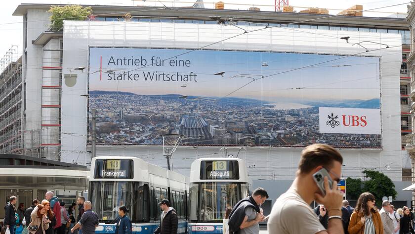 Umbau der UBS Filiale Paradeplatz Zuerich, aufgenommen am 04. Mai 2024 in Zuerich. (Keystone/Manuel Geisser)