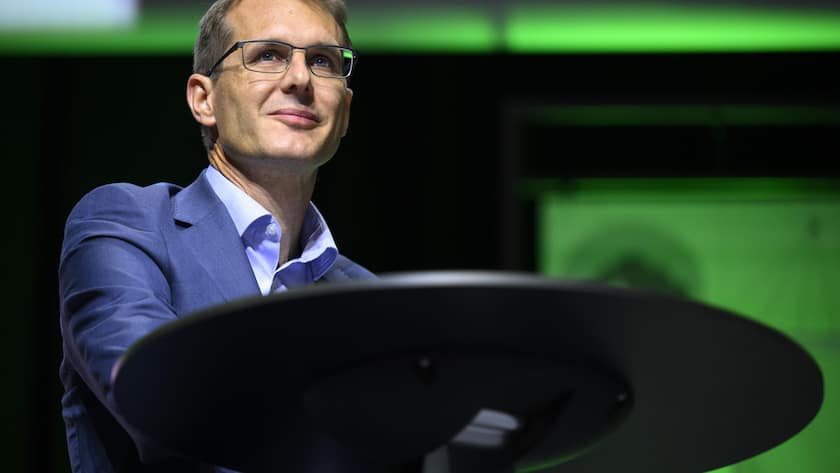 Christoph Aeschlimann, directeur de Swisscom parle lors de la 18eme edition du "Forum des 100" sur la thematique "La Suisse et le monde" organise par Le Temps ce mardi 11 octobre 2022 au SwissTech Convention Center a Lausanne. (KEYSTONE/Laurent Gillieron)