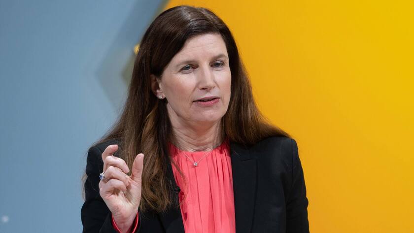 Dr. Bettina ORLOPP, Vorstandsmitglied, Finanzvorstand, CFO, Bilanzpressekonferenz der COMMERZBANK AG in Frankfurt am 16.02.2023. *** Dr Bettina ORLOPP, Member of the Board of Managing Directors, Chief Financial Officer, CFO, COMMERZBANK AG Annual Press Conference in Frankfurt on 16 02 2023