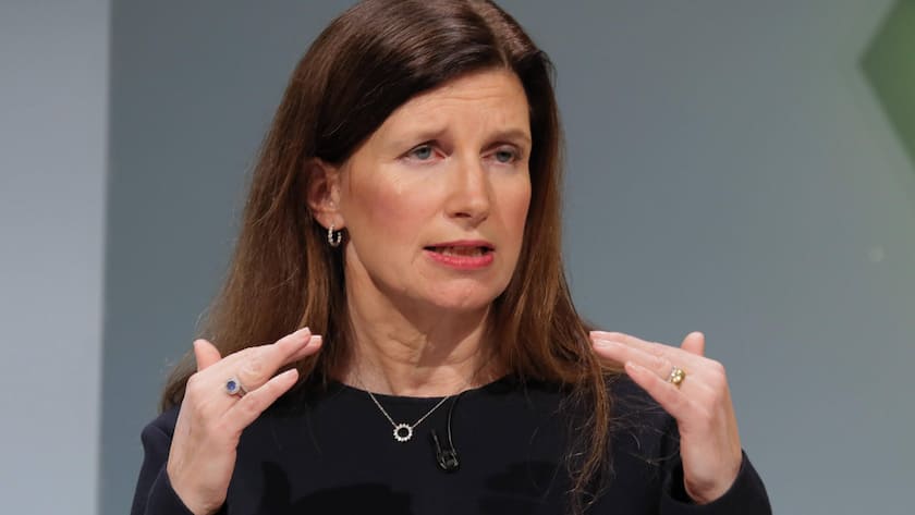 15.02.2024, Frankfurt, DEU Jahrespressekonferenz der Commerzbank AG. Bettina Orlopp, Stellvertretende Vorsitzende, Chief Financial Officer *** 15 02 2024, Frankfurt, DEU Annual Press Conference of Commerzbank AG Bettina Orlopp, Deputy Chairwoman, Chief Financial Officer