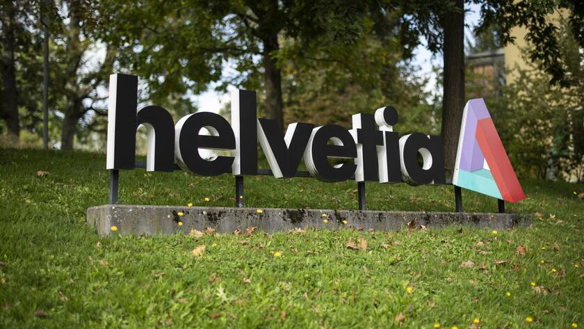 ARCHIVBILD ZUR FUSION ZWISCHEN BALOISE UND HELVETIA --- Logo am Hauptsitz der Versicherungsgruppe Helvetia, aufgenommen am Montag, 30. September 2019, in St. Gallen. (KEYSTONE/Gian Ehrenzeller)