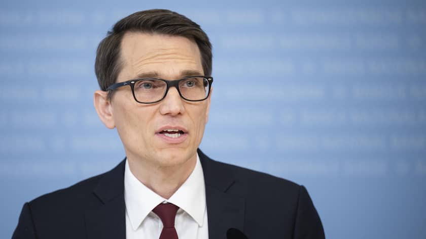 Martin Schlegel, Chairman of the Governing Board of Swiss National Bank, SNB, speaks during a quarterly press conference on economic growth and monetary policy prospects at the Swiss National Bank in Zurich, Switzerland, on Thursday, March 20, 2025. (KEYSTONE/Ennio Leanza)