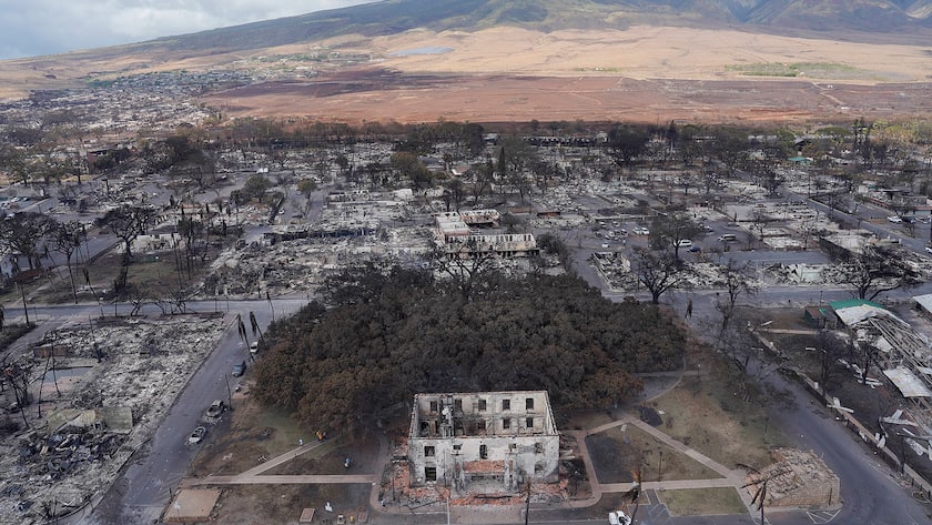 In der Ortschaft Lahaina sieht es nach dem Brand aus wie in einem Kriegsgebiet.