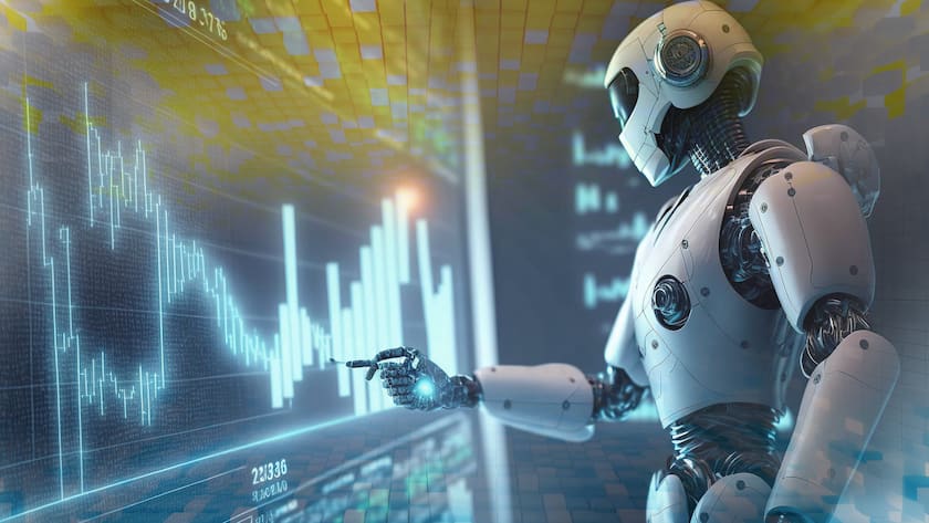 Roboter studiert die Charts der BAPrse und investiert automatisc