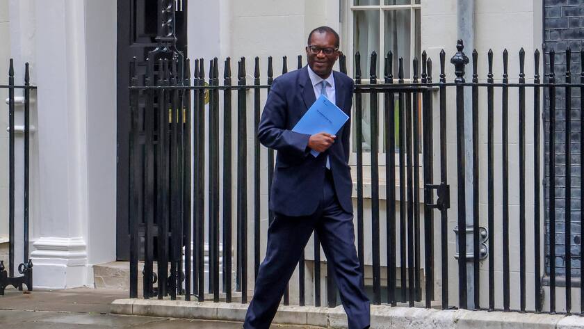 Kwasi Kwarteng auf dem Weg zur Verkündung seines folgenschweren Budgetplans