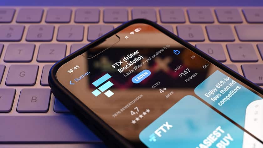 FTX-Börse auf einem Smartphone.