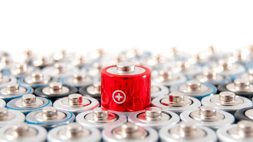 alkaline batteries with a focus on a single battery