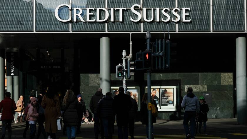 Filiale der Credit Suisse beim Bankverein in Basel. 2022-12-28 *** Credit Suisse branch at the Bankverein in Basel 2022 12 28