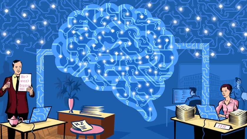 Illustration Zusammenarbeit Tech und Hirn