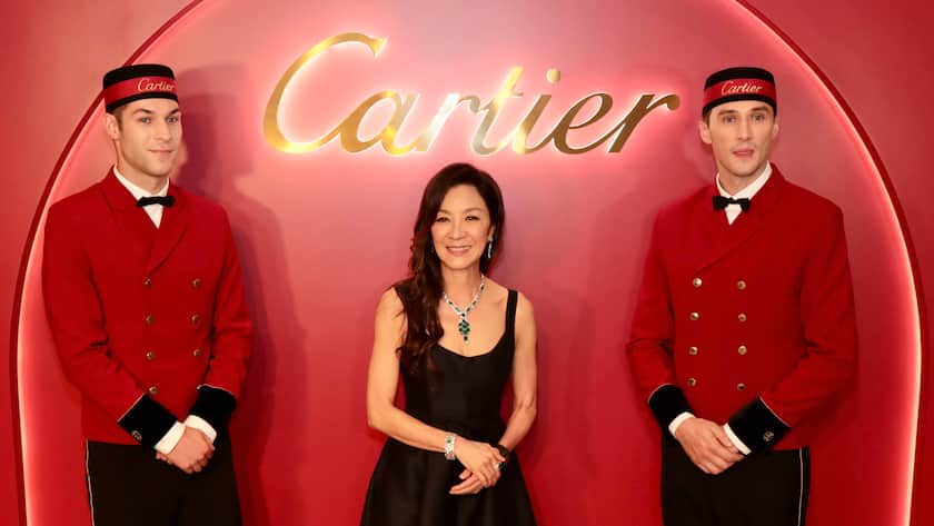 April 13, 2023, HONG KONG, CHINA: In Hong Kong, an Oscar-winning Chinese Malaysian actress, Michelle Yeoh posing for media at CARTIER Gala Dinner as VIP guest.April-13,2023Hong Kong.ZUMA/ HONG KONG CHINA - ZUMAl137 20230413_zap_l137_002 Copyright: xLiauxChung-renx
