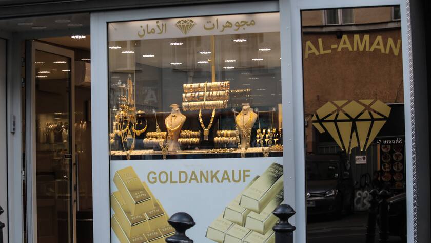 Laden der Gold kauft mit Aufschrift Goldankauf.