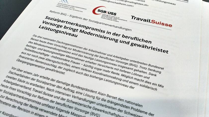 Ausriss: Mitteilung zum Sozialpartnerkompromiss