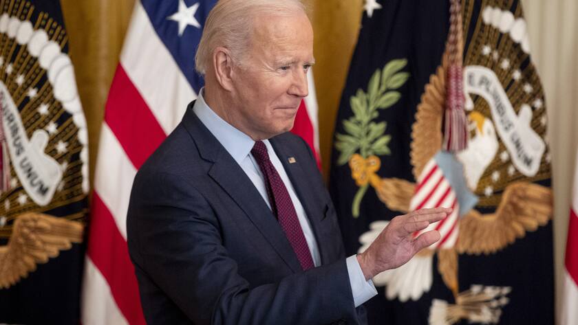 epa09799929 US President Joe Biden arrives before signing into law 'H.R. 4445, Ending Forced Arbitration of Sexual Assault and Sexual Harassment Act of 2021', in the East Room of the White House in Washington, DC, USA, 03 March 2022. The law will allow sexual assault and sexual harassment survivors to choose between arbitration or court, invalidating existing forced arbitration clauses in employment contracts.  EPA/MICHAEL REYNOLDS
