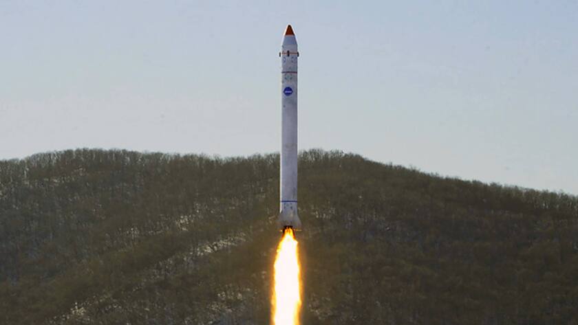 Raketenstart in Nordkorea Ende 2022: Am 31. Mai stürzte eine Trägerrakete ins Meer.