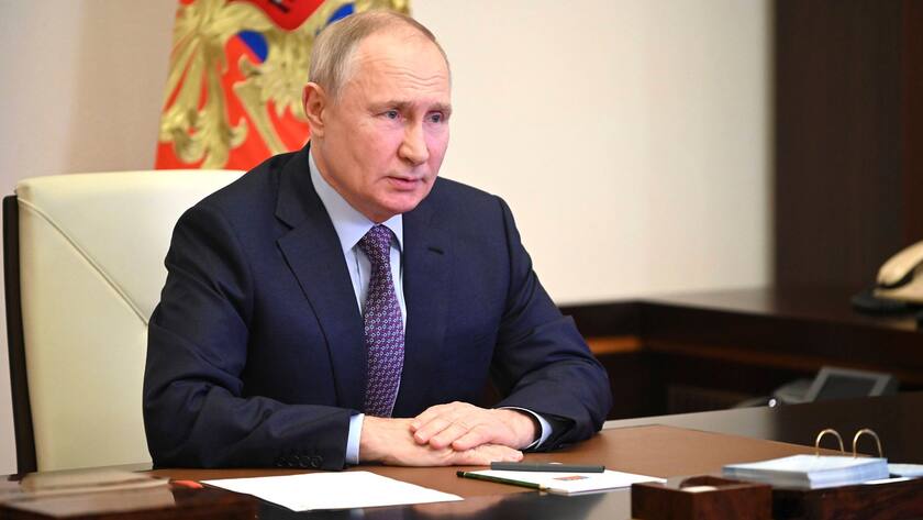 February 3, 2023, Novo-Ogaryovo, Moscow Oblast, Russia: Russian President Vladimir Putin chairs a meeting of security council from the official residence of Novo-Ogaryovo, February 3, 2023 in Moscow Oblast, Russia. Novo-Ogaryovo Russia - ZUMAp138 20230203_zaa_p138_076 Copyright: xMikhailxKlimentyev/KremlinxPoolx