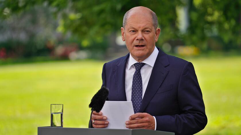 Der deutsche Bundeskanzler Olaf Scholz sprach am Montag über die Inflation.