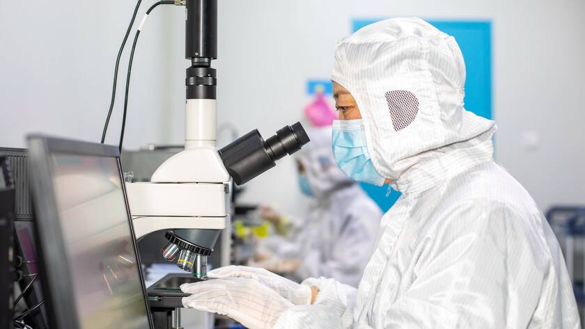 Halbleiter-Herstellung in China: Die Chipindustrie steht im Zentrum des Handelsstreits mit den USA.