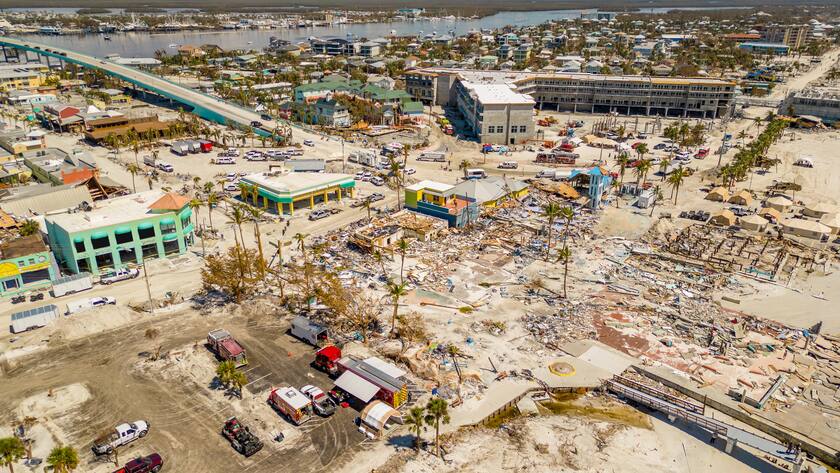 Massive Zerstörung am Strand von Fort Myers nach dem Hurrikan Ian