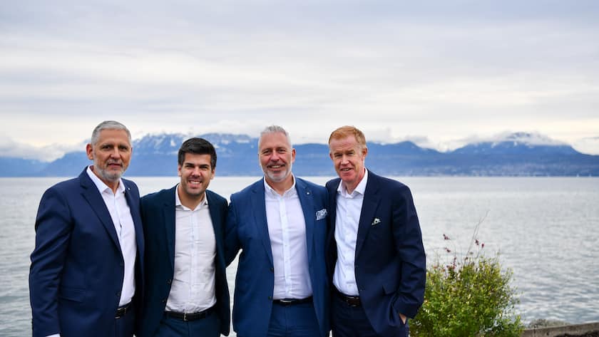 Gehen künftig gemeinsame Wege: Joseph Gelsomino (Mitgründer ProConseils), Benjamin Verlingue (CEO Adelaïde Gruppe), Alain Bornand (Mitgründer ProConseils) und Marco Buholzer (CEO Verlingue Schweiz).