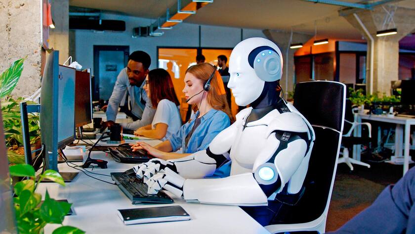 Schnittstelle Roboter mit KI: In dieser Konstellation nicht wirklich sinnvoll, aber grundsätzlich ein Szenario für die Zukunft des Einkaufs.