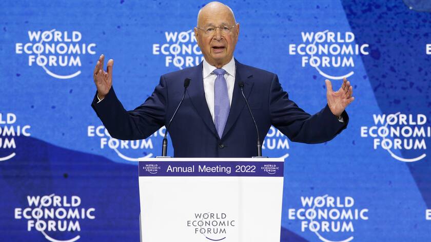 220523 -- DAVOS, May 23, 2022 -- Founder and executive chairman of the World Economic Forum WEF Klaus Schwab delivers a speech at the WEF 2022 Annual Meeting in Davos, Switzerland, May 23, 2022. SWITZERLAND-DAVOS-WORLD ECONOMIC FORUM ZhengxHuansong PUBLICATIONxNOTxINxCHN