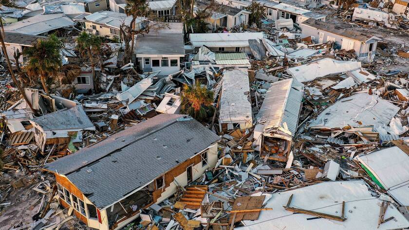 Zerstörungen durch den Hurrikan Ian in Florida im September 2022.