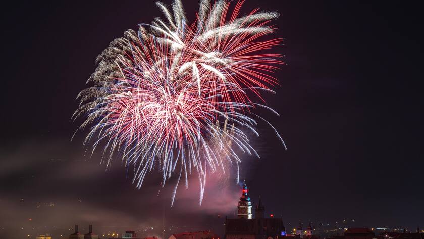 Ein Feuerwerk in der Tschechei.