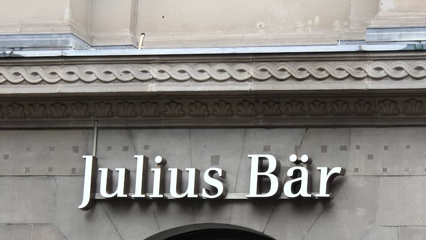 Foto Manuel Geisser 11.11.2023 Bild : Bank Julius Baer Logo Schriftzug *** Photo Manuel Geisser 11 11 2023 Image Bank Julius Baer logo lettering