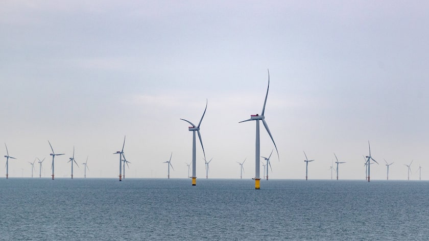 The turbines of the Greater Gabbard Wind Farm were captured in motion as they harnessed the offshore winds along the UK coast on Sunday, July 9, 2023, generating clean energy to meet the needs of homes and businesses. VX Photo/ Vudi Xhymshiti, UK s Greater Gabbard Wind Farm Suffolk UK s Greater Gabbard Wind Farm England United Kingdom PUBLICATIONxNOTxINxUK , Copyright: xVudixXhymshitix