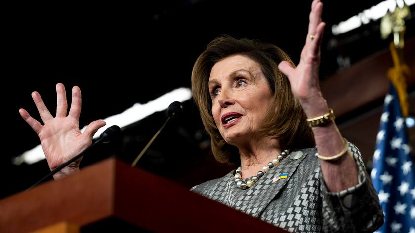 March 3, 2022, Washington, DC, United States: March 3, 2022 - Washington, DC, United States: House Speaker NANCY PELOSI D-CA speaking at her weekly press conference. Washington United States - ZUMAb161 20220303_zap_b161_014 Copyright: xMichaelxBrochsteinx