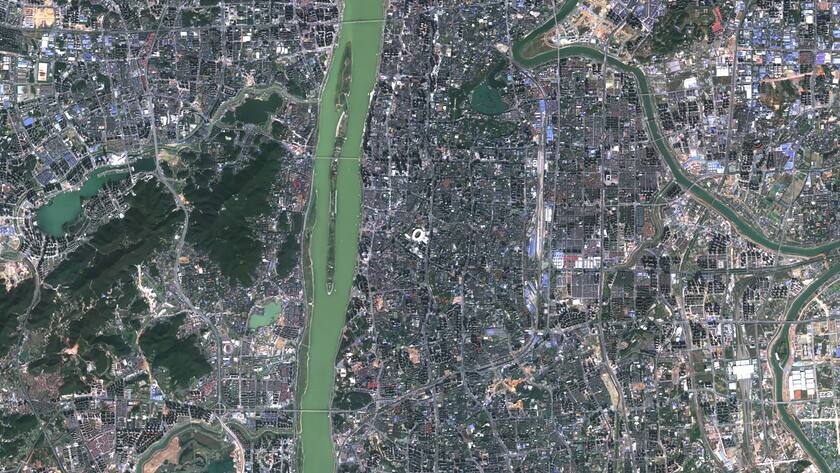 Color satellite image of Changsha