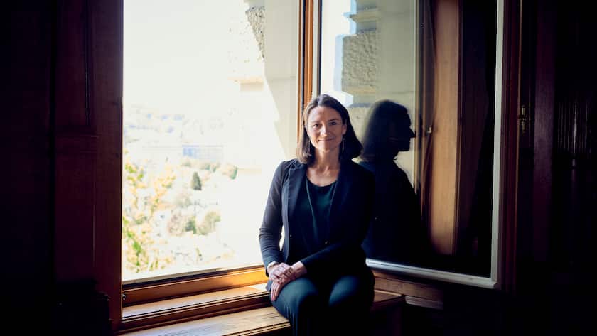 Die Gruenen-Nationalraetin Sophie Michaud Gigon, fotografiert im Bundeshaus, Bern, Schweiz.