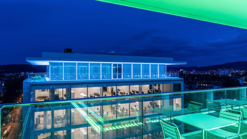 Die neue Rooftop Bar von Helvetia in Basel.