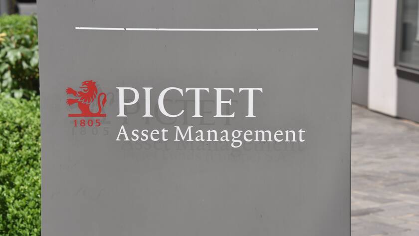 Logo, Schriftzug des schweizer Pictet Asset Management, Fondverwalter, Privatbank, Vermögensverwaltung *** Logo, lettering of the Swiss Pictet Asset Management, fund manager, private bank, asset manager