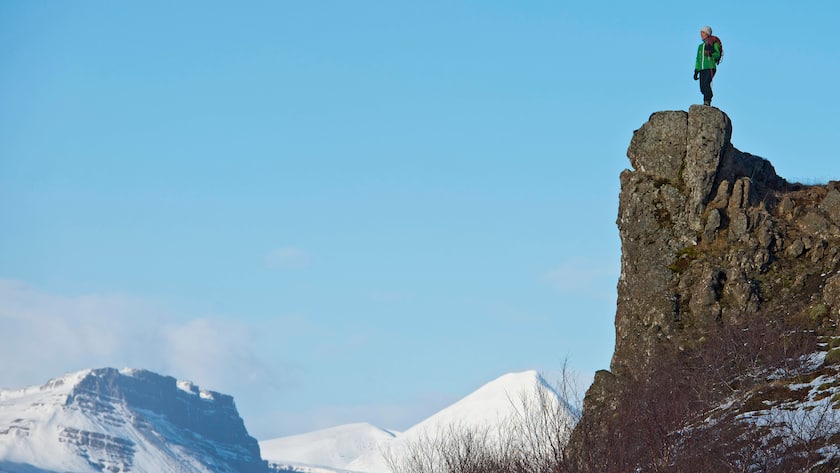 Auf der Spitze vom Borganes Borgarnes, Island.